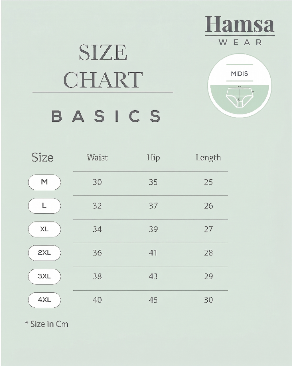 Plain Midi - Pack of 3